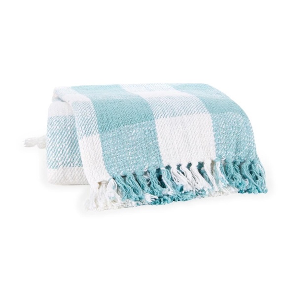 Aman Imports Other - Aman Imports Gingham Fringe Tasseled Throw